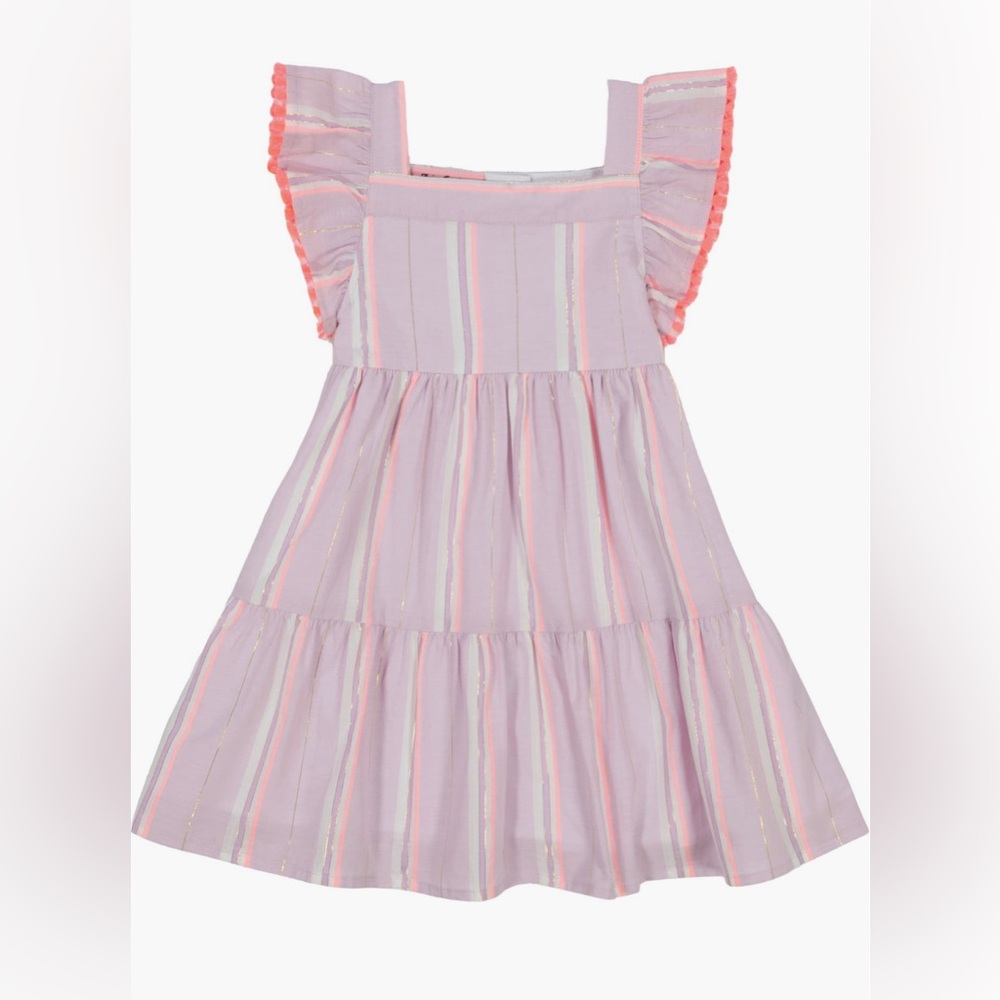 Juicy Couture Pom Pom Tiered Dress with Ruffle Sleeves